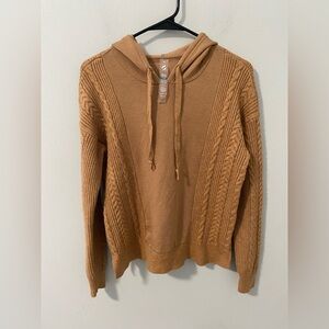 Lou‎ & Grey Tan Cable Knit Hoodie Sweater